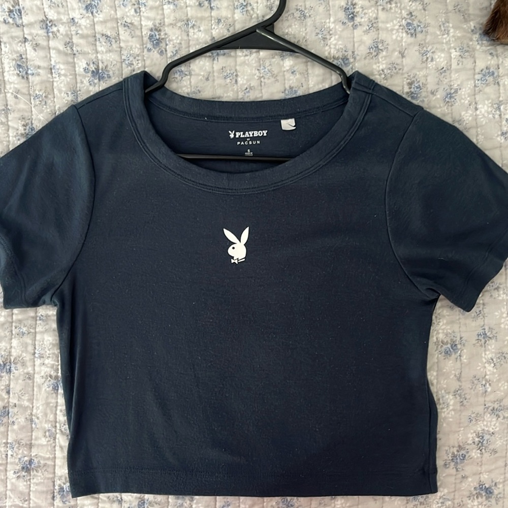 Playboy cropped tee.